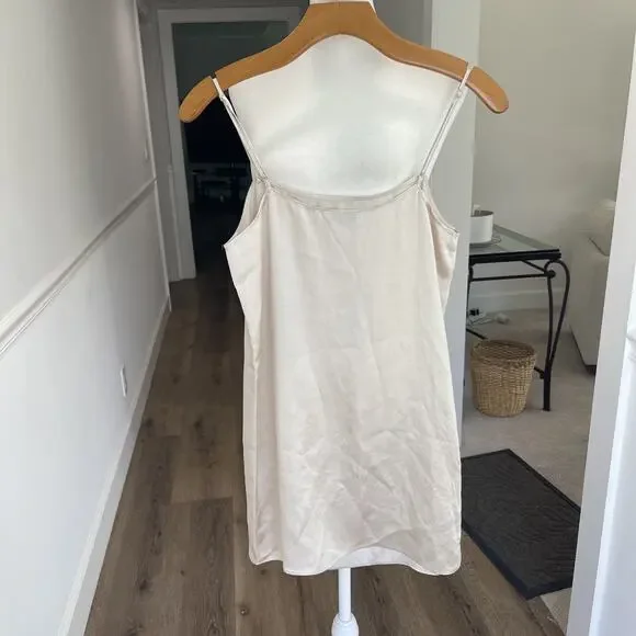 Aritzia Babaton Satin Slip Dress Size XXS Champagne Ivory Beige Mini Strappy - Picture 2 of 10